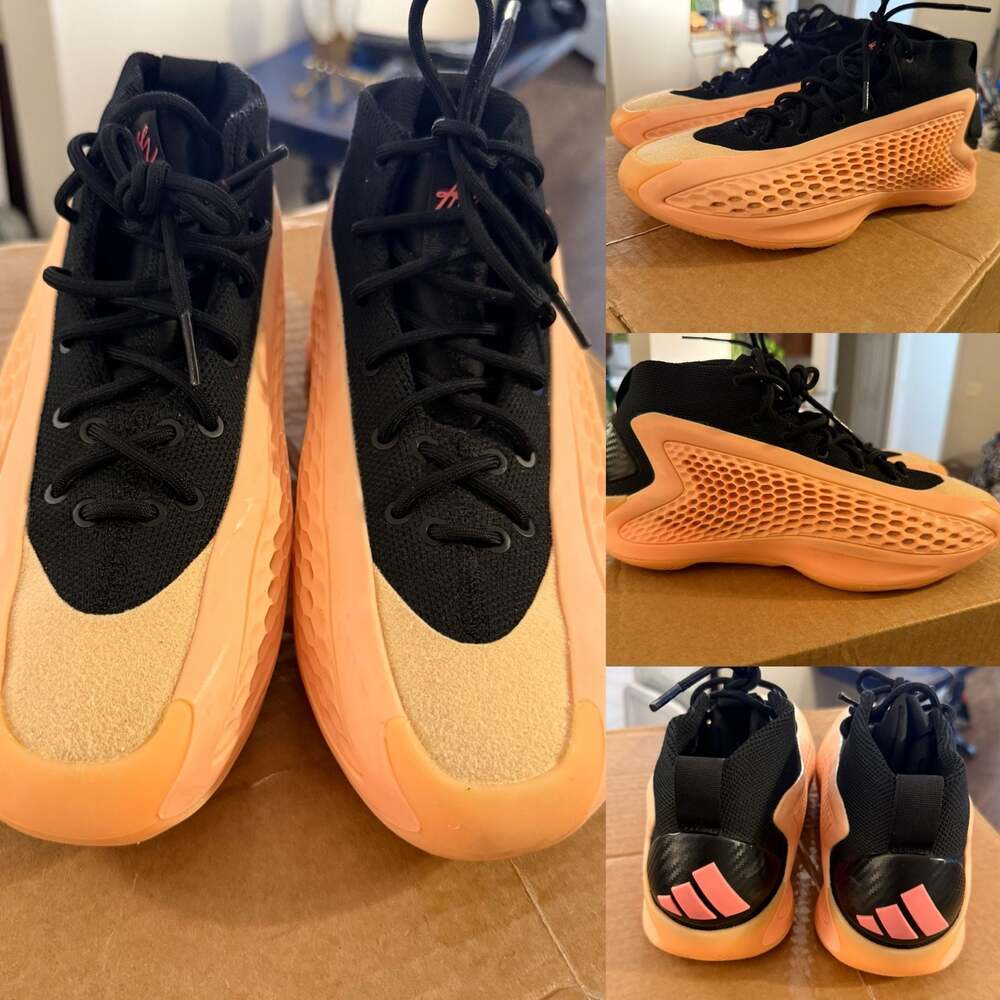 adidas AE 1 With Love Anthony Edwards Basketball Shoes Coral Black Shoe Size 6.5
